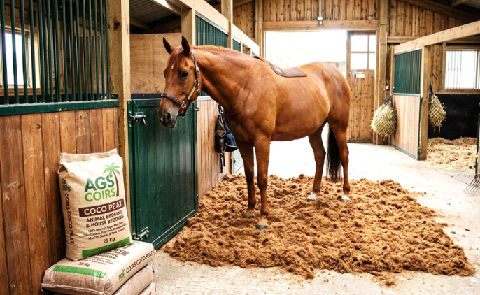 Coir used as natural animal bedding